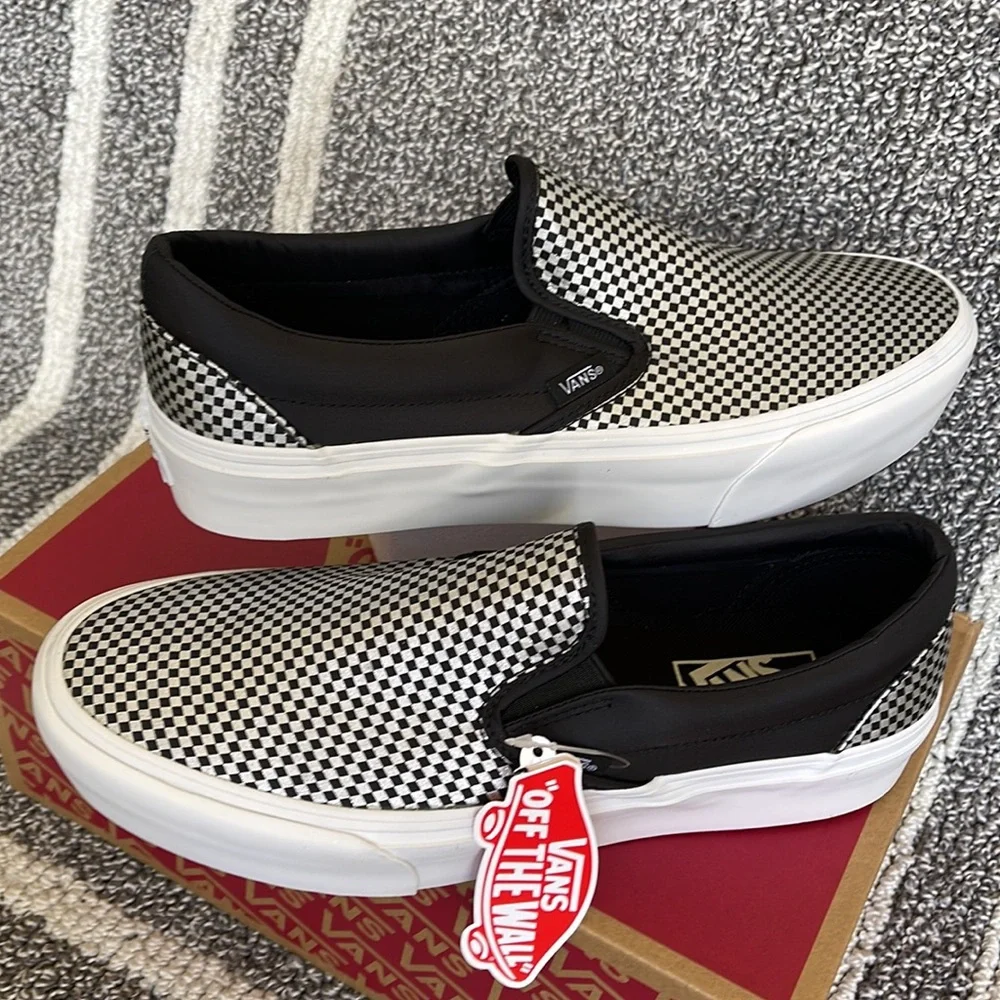 Vans Classic Slip-On Sparkle Check Black/True White WMNS sneakers-platforms - Picture 11 of 16